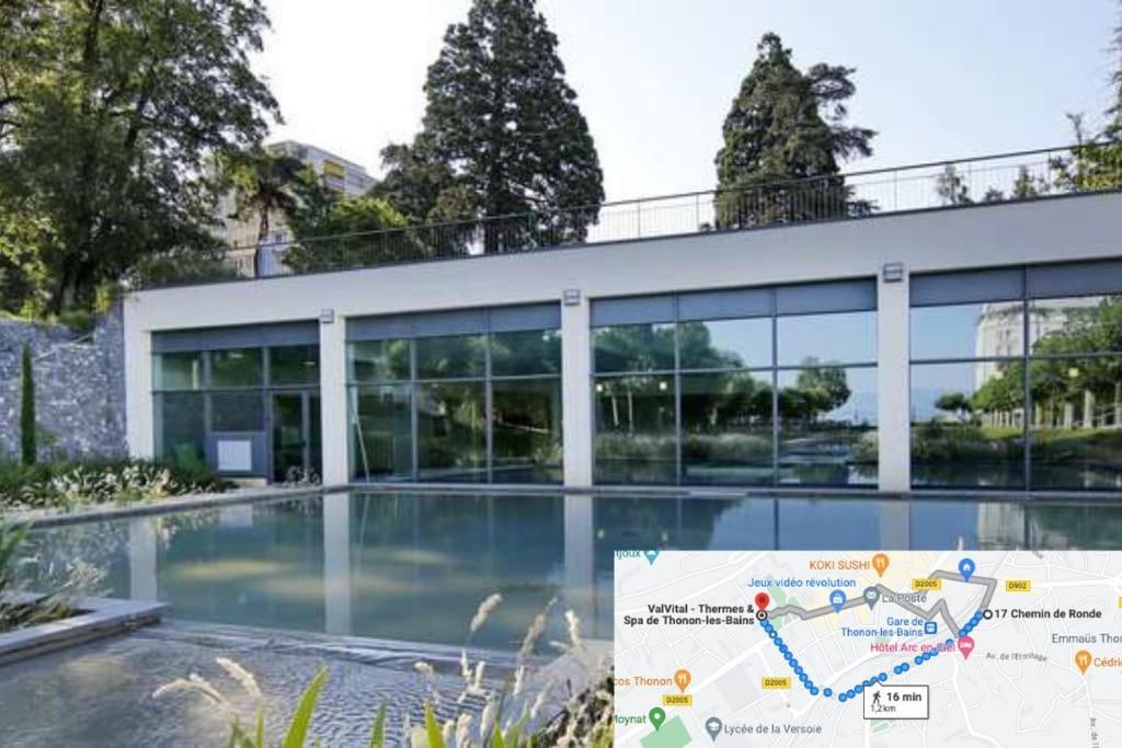 T3 Duplex Thonon Centre - Parking - Gare - Thermes Extérieur photo