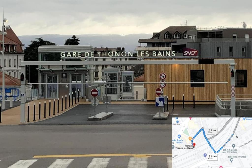 T3 Duplex Thonon Centre - Parking - Gare - Thermes Extérieur photo
